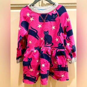 Mini Boden, Cat and Stars Dress, Size 5-6 Yrs